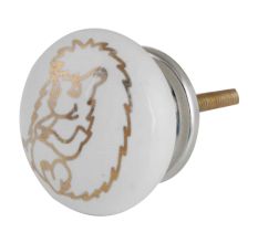 Golden Hedgehog Pattern Ceramic Dresser Knobs